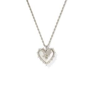 NEW KENDRA SCOTT women's mallory rose locket short necklace in silver